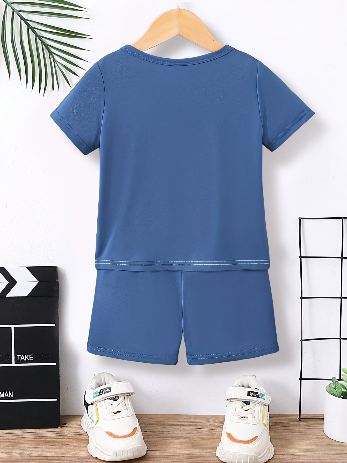 Boys' Summer Casual Outfit Set T-Shirt and Shorts Polyester Letter Print Breathable Knit