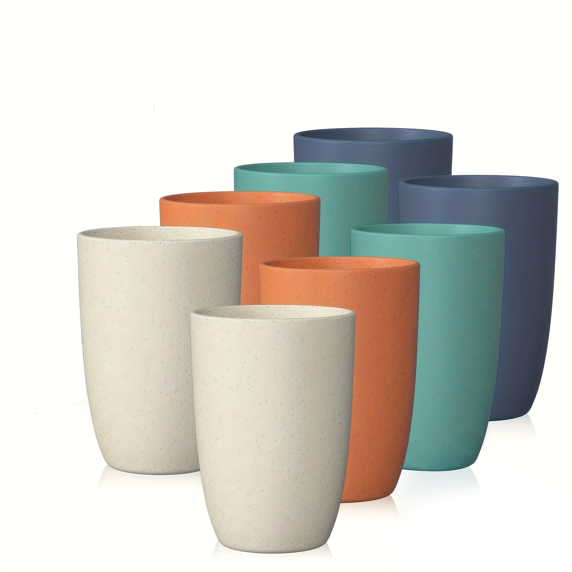 8-Pack Stackable Plastic Cups Microwave Dishwasher Safe for Camping Picnics and Holidays