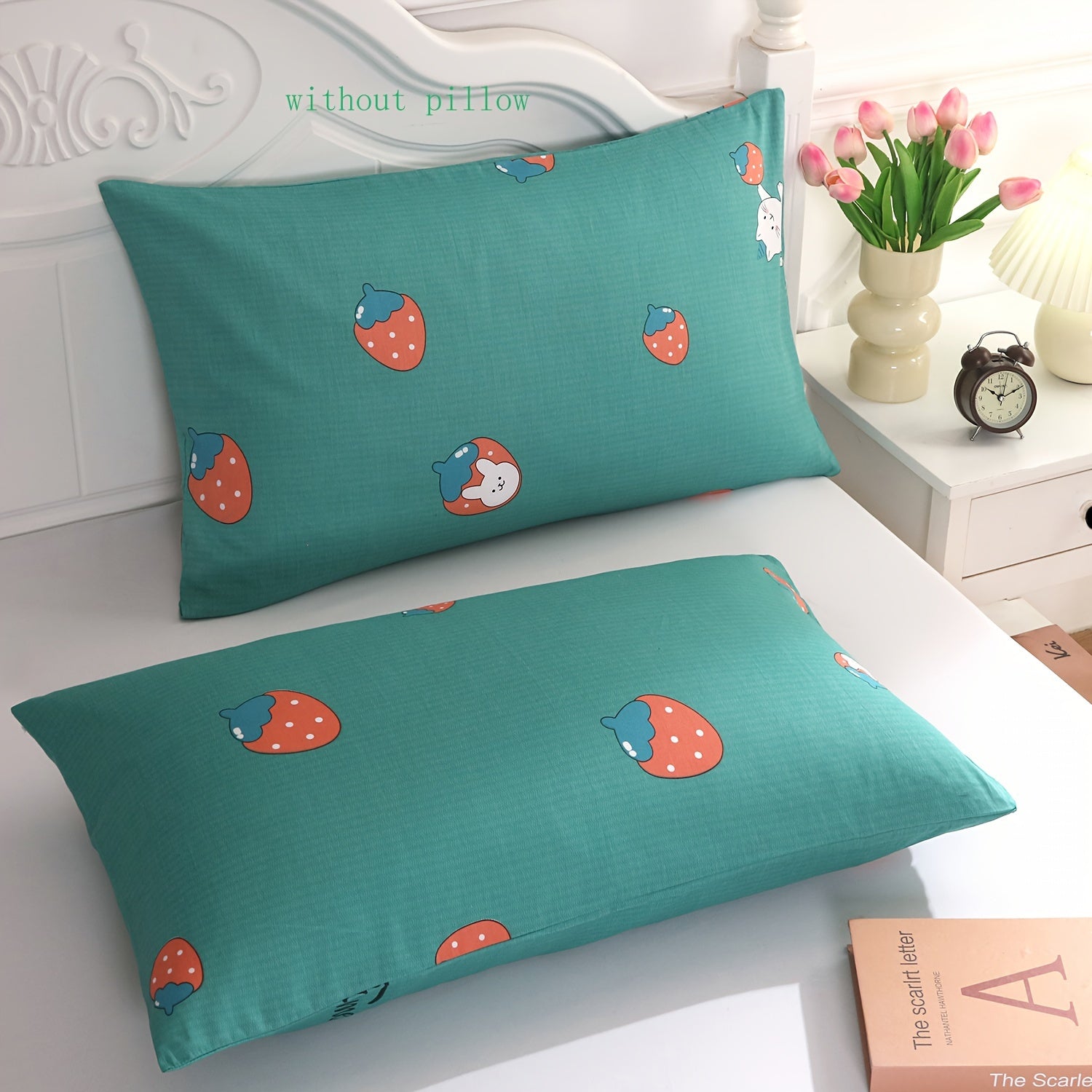 Set of 2 Cotton Pillowcases with Cartoon and Nature Designs, Breathable, Easy to Clean