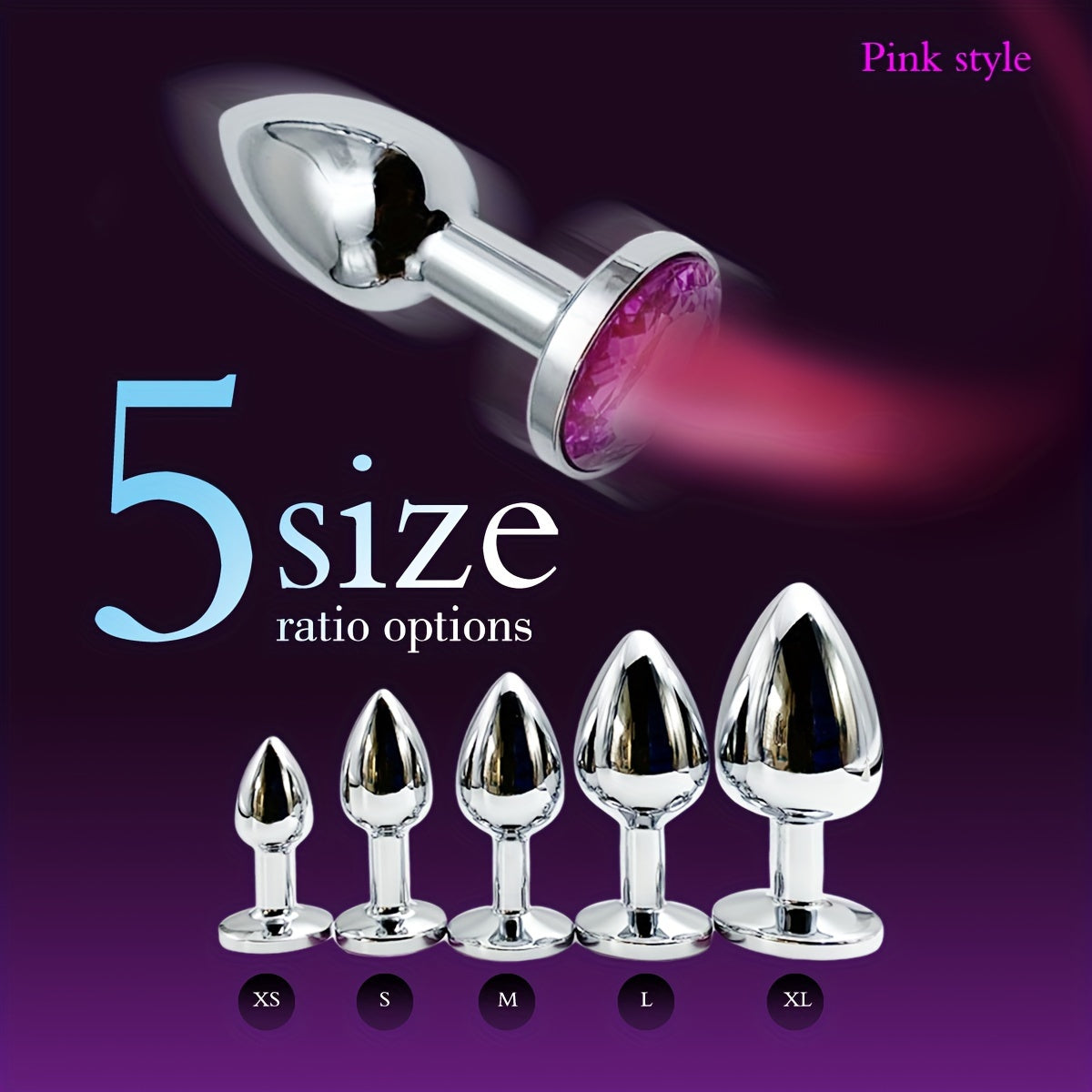 Unisex Metal Anal Plug, Rechargeable, Waterproof, Adult Pleasure Toy