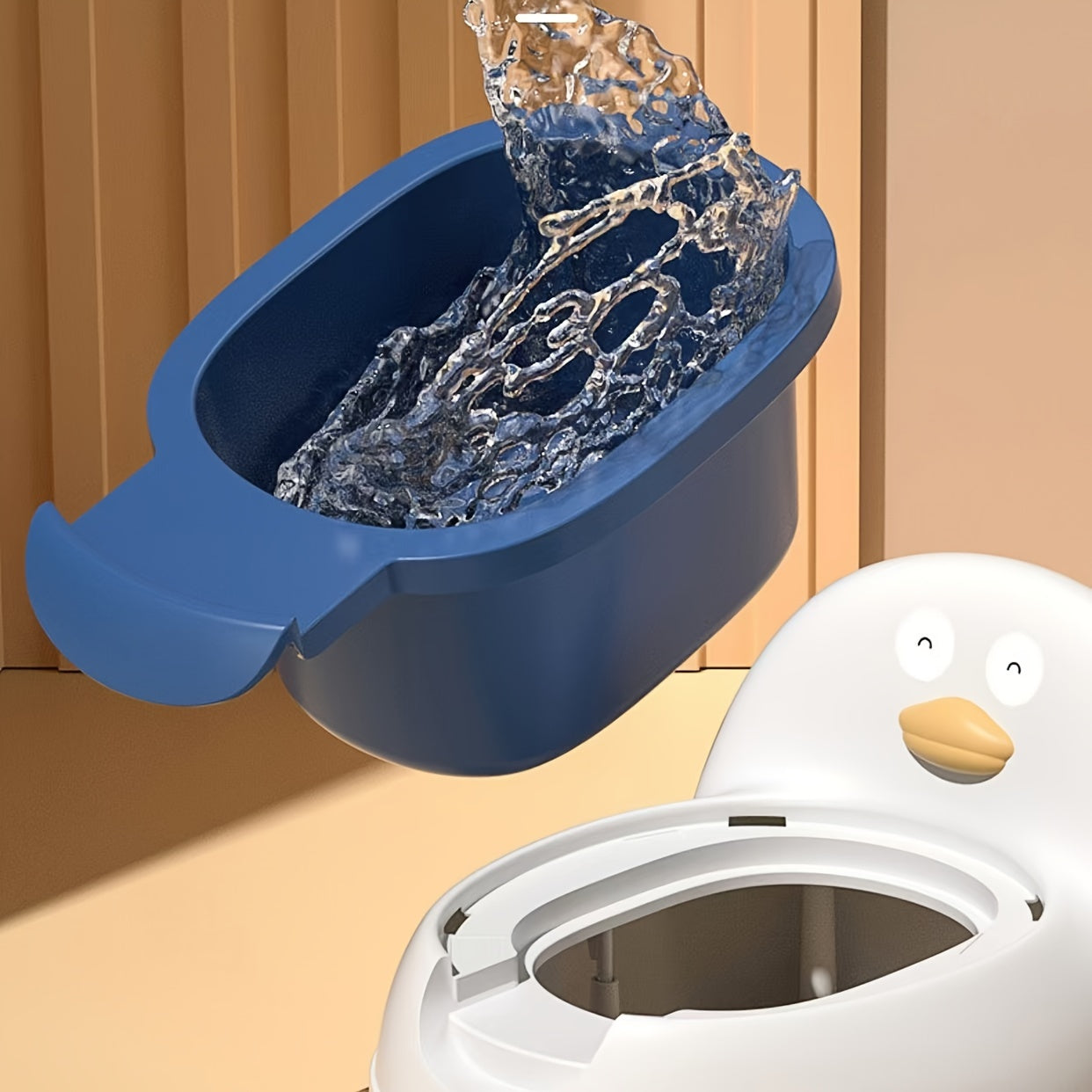 Bolalar uchun O'rdak Shaklidagi Kichik Tualet - Portativ, Tozalash Oson, Pushti yoki Ko'k Rangda Mavjud, Yosh Bolalar uchun Tualet O'rindig'i