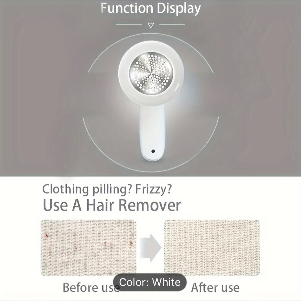 Removedor de pelusas inalámbrico portátil para ropa, muebles y alfombras