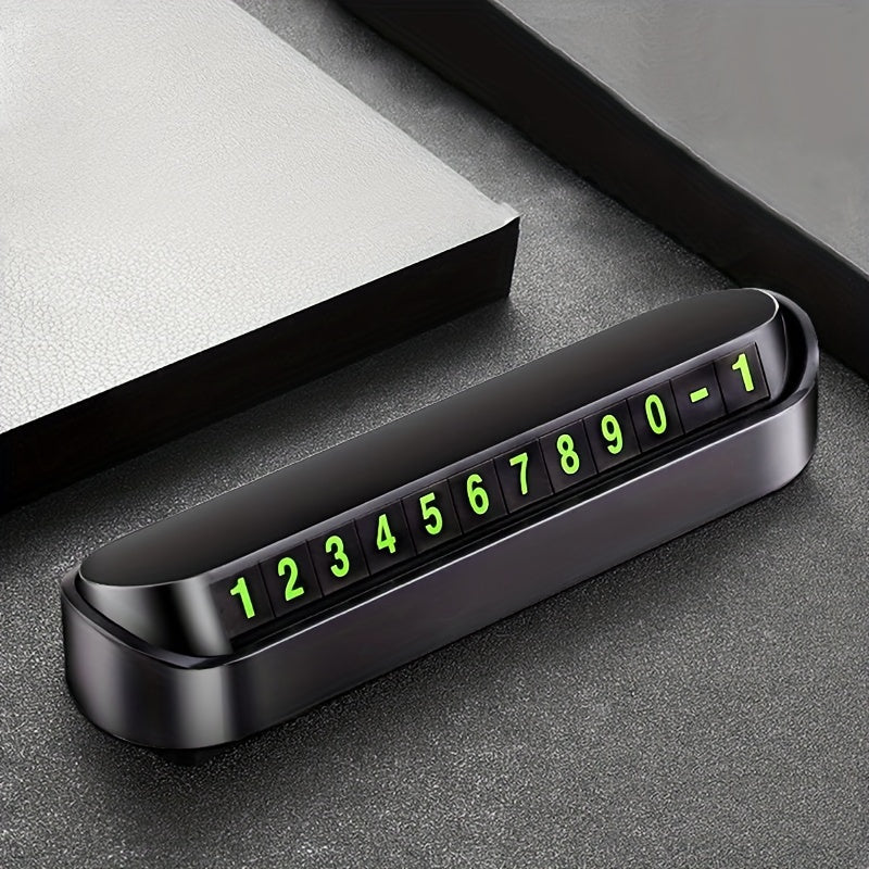 Durable Plastic Dashboard Parking Number Sign with Night Visibility