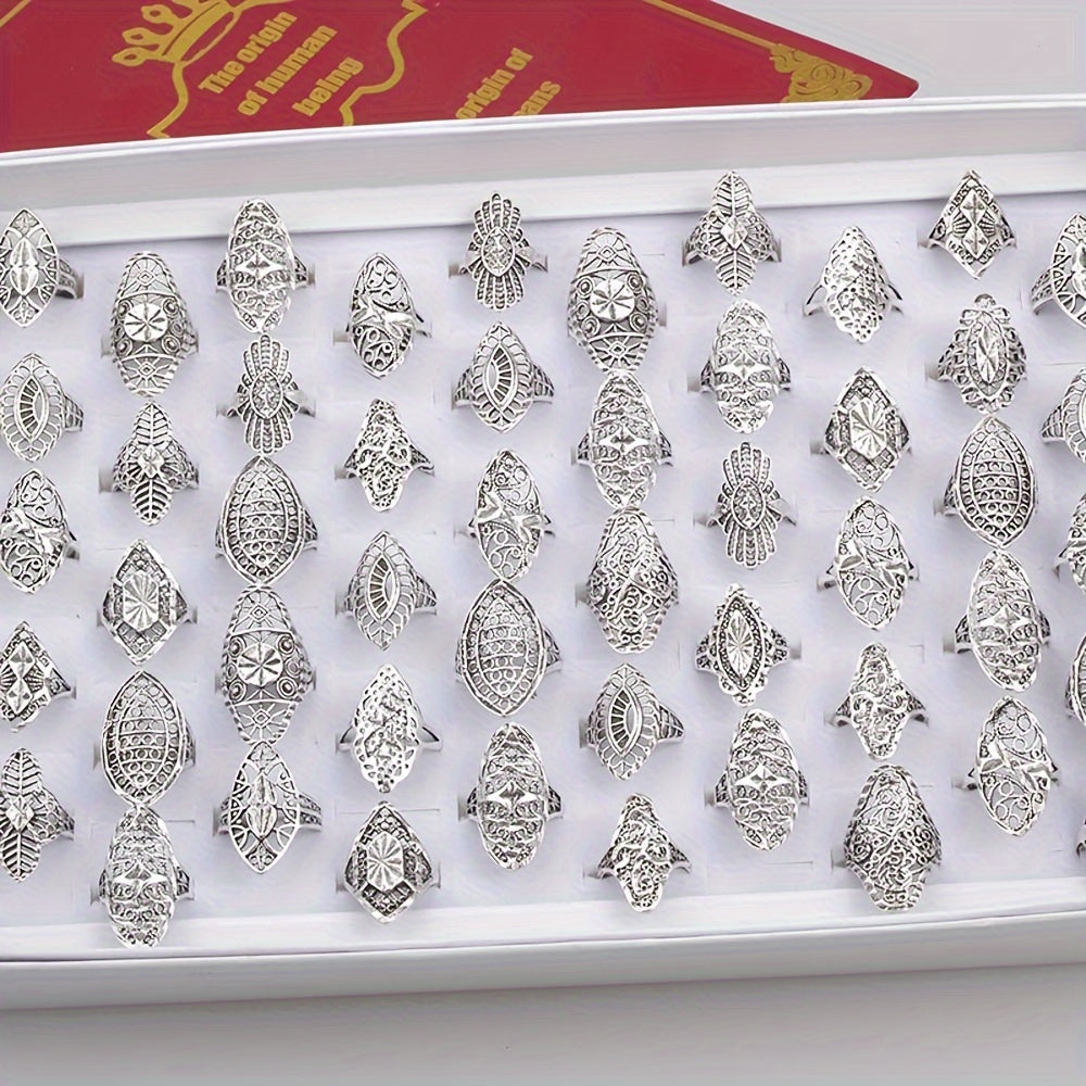 Ayollarning kundalik ziyofatlari, zargarlik bezaklari va sovg'a berish uchun mo'ljallangan 20 ta nafis vintage bo'sh gullar halqalari to'plami.