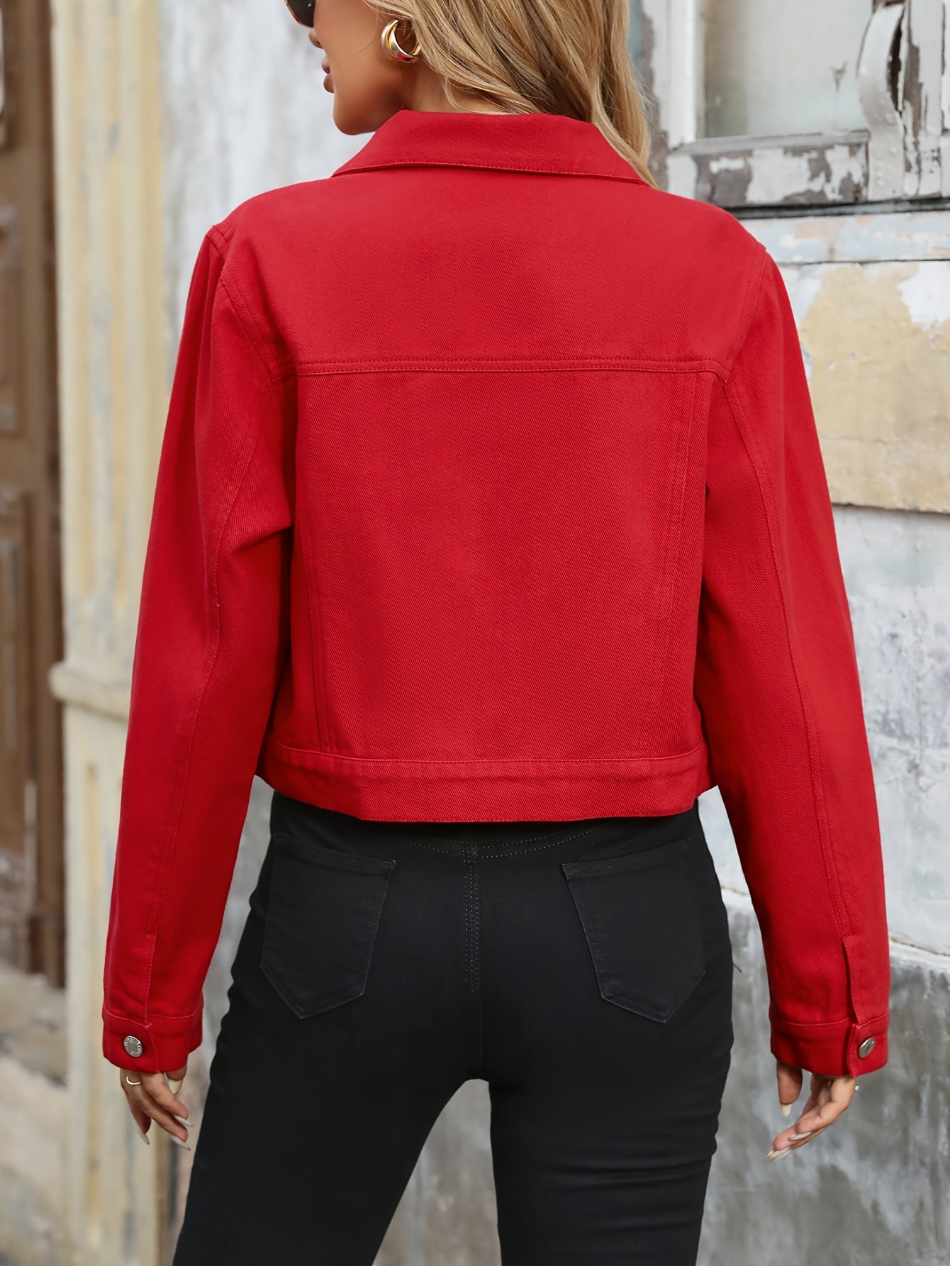 Women's Plus Size Denim Jacket Long Sleeve Spring Autumn Versatile Top