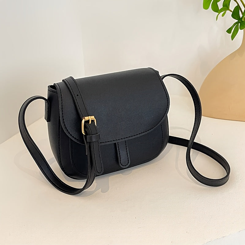 Black Mini Square Bag Crossbody Shoulder Bag Fashion Small PU Bag