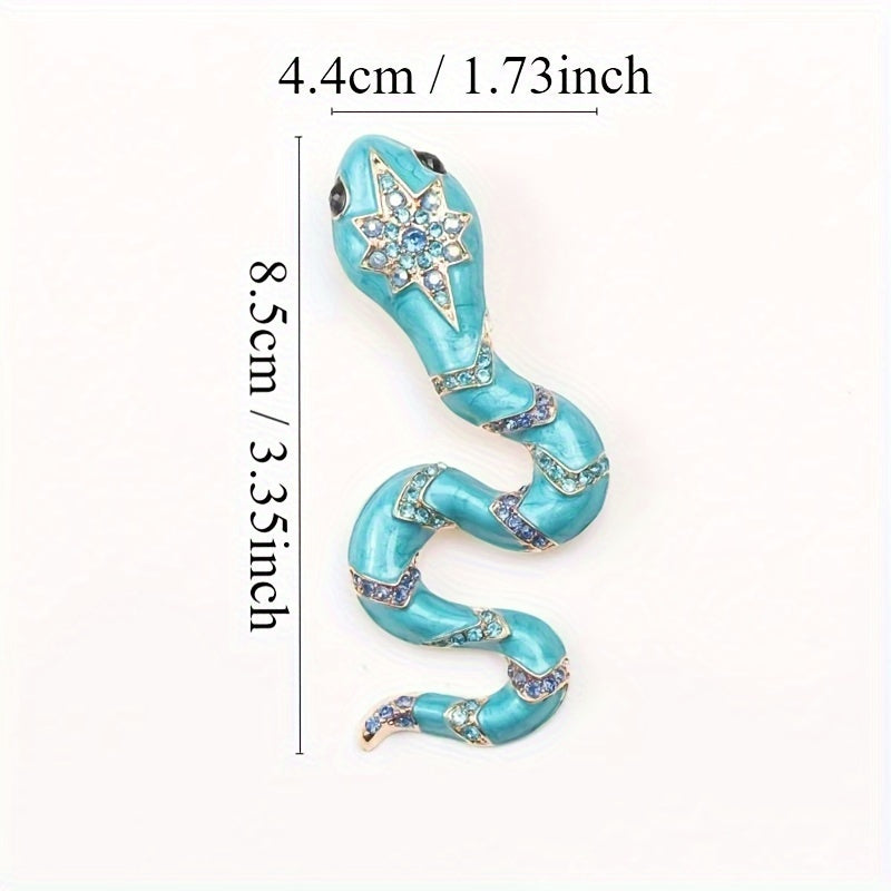 Enamel Snake Brooch Animal Pin Corsage Jewelry Gift for Women