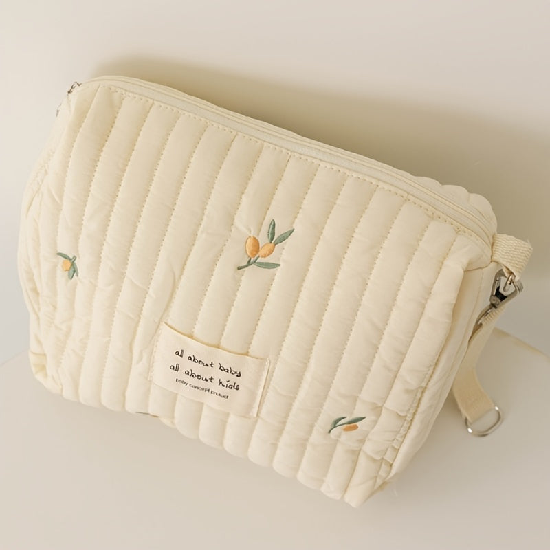 Diaper Bag with Zipper and Embroidered Organizer Reusable Wet Dry Stroller-Friendly