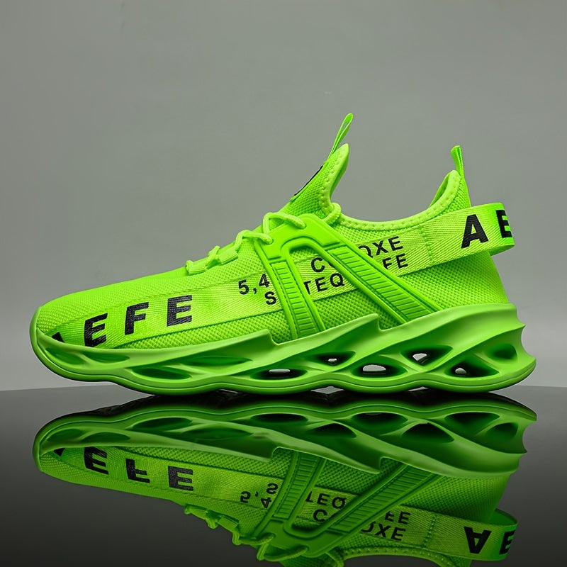 Men's Running Shoes with Shock Absorption Non-Slip Lace-Up Sneakers