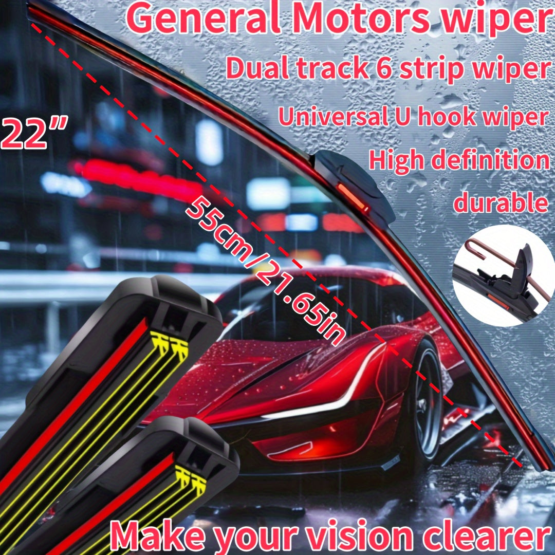 Универсальная черная покрытая щетка стеклоочистителя с двойной направляющей, 6 полос, ультра-тихая, долговечная