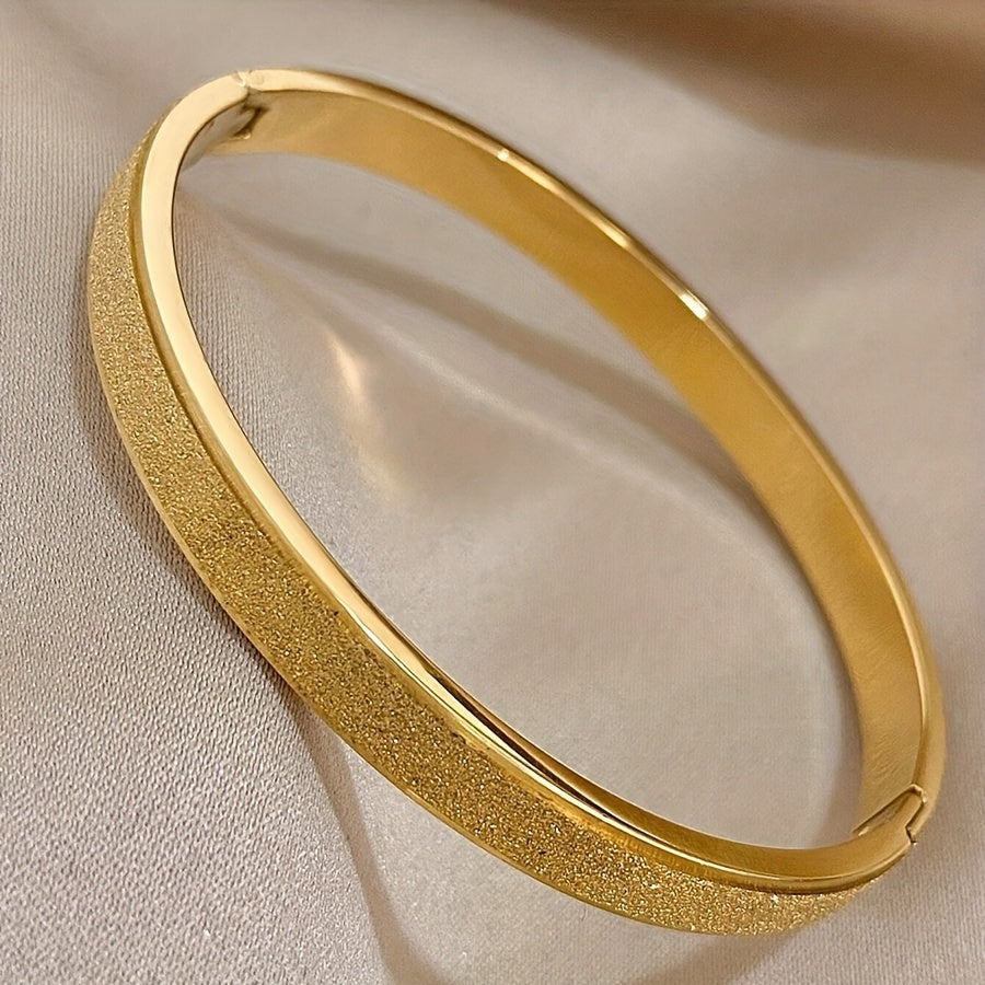 Frosted Stainless Steel Bangle Bracelet for Women Lightweight Jewelry Gift