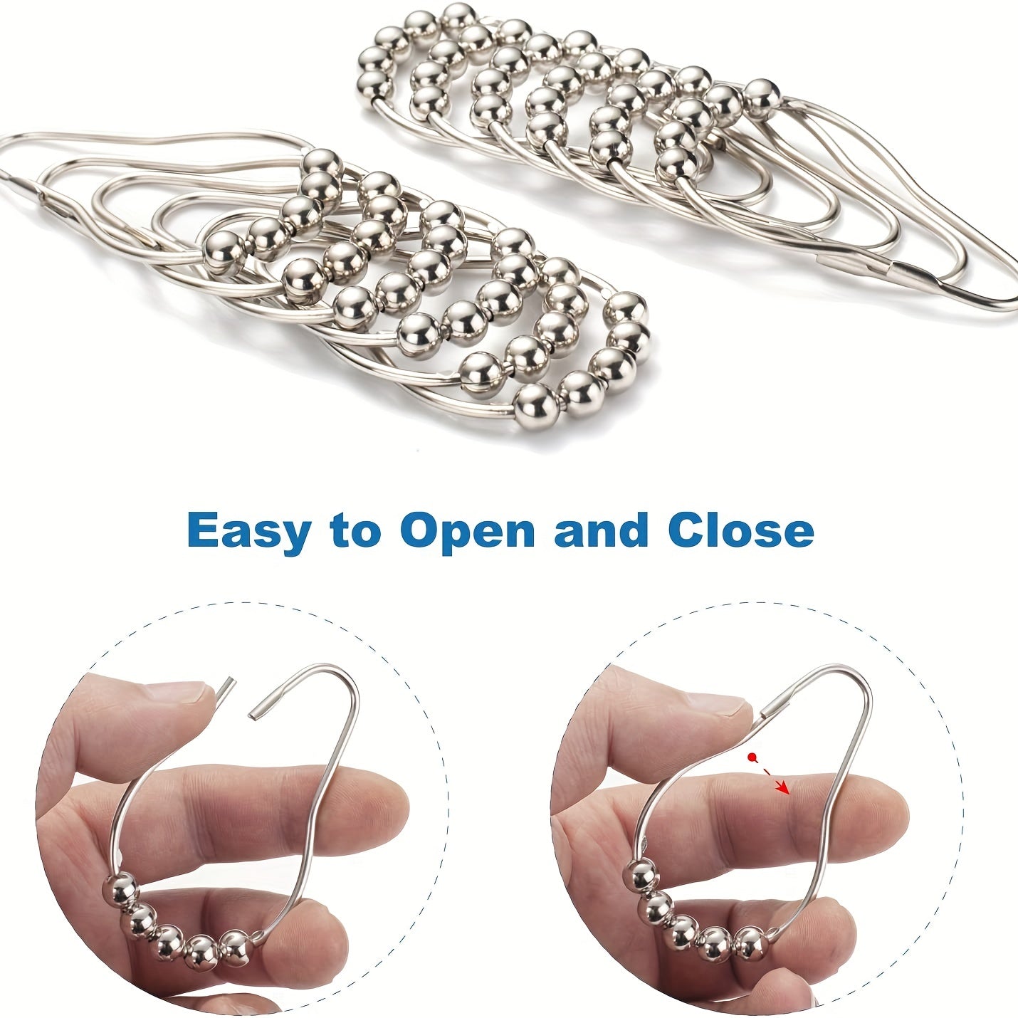 Vanna xonasi dush tayoqlari uchun 12 ta zanglamas po'latdan yasalgan dush pardasi tutqichlari.