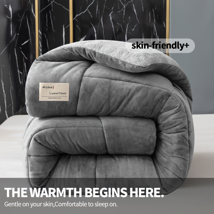 Двустороннее бархатное постельное белье из плотного молочного бархата, идеально подходит для сохранения тепла зимой в односпальных или двуспальных кроватях в общежитиях или студенческих комнатах.