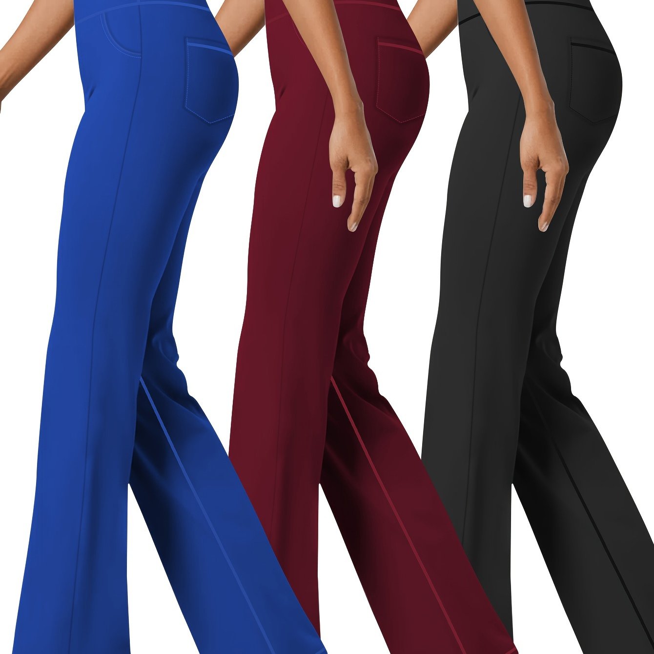 Women's Plus Size High-Waisted Flare Yoga Leggings Casual Sports Pants