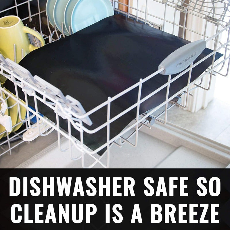 Набор из 2 многоразовых антипригарных решетчатых ковриков для гриля на газу, угле, электрическом, черный