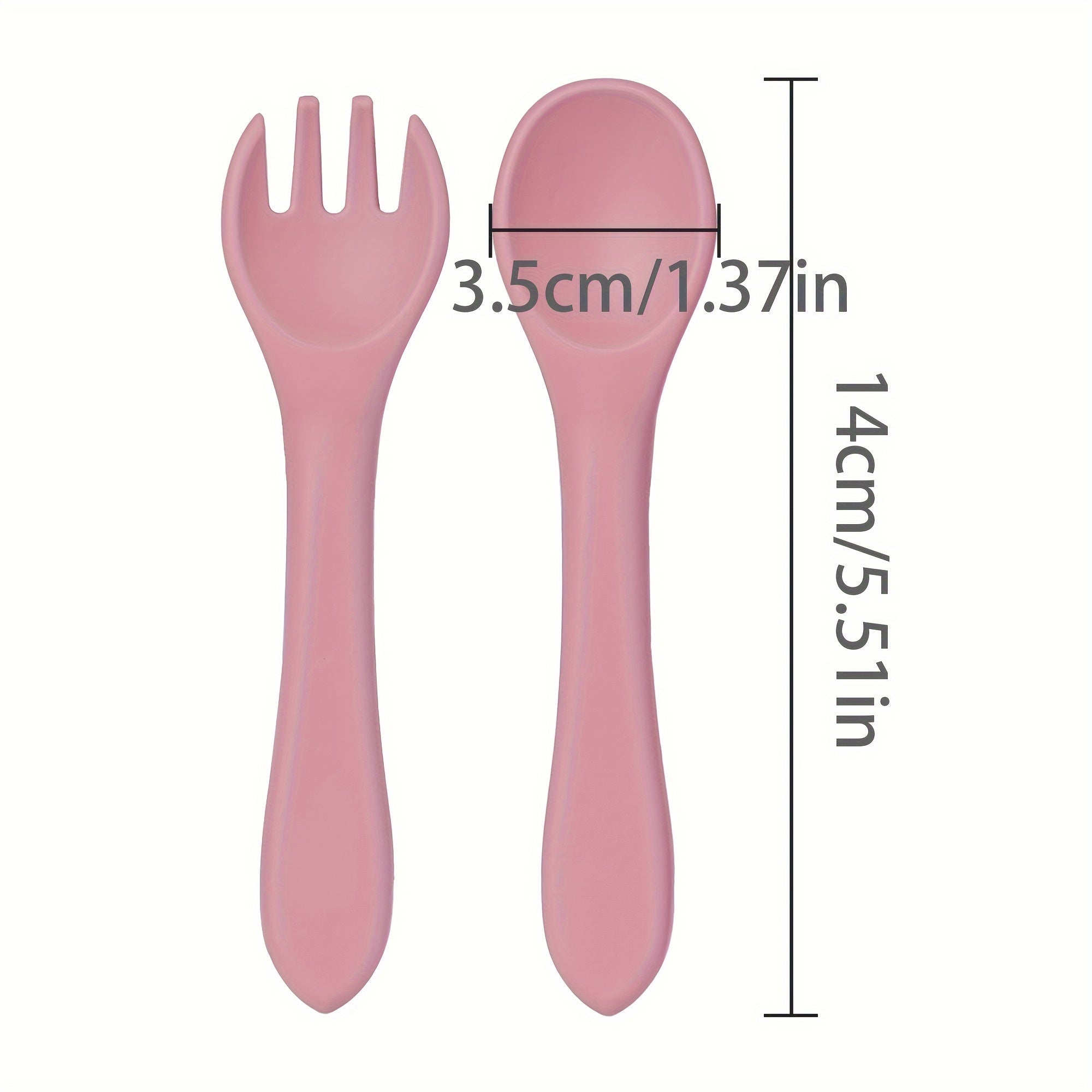 Baby Feeding Set Fork and Scoop Personalizable Silicone BPA Free for Self-Feeding Gift