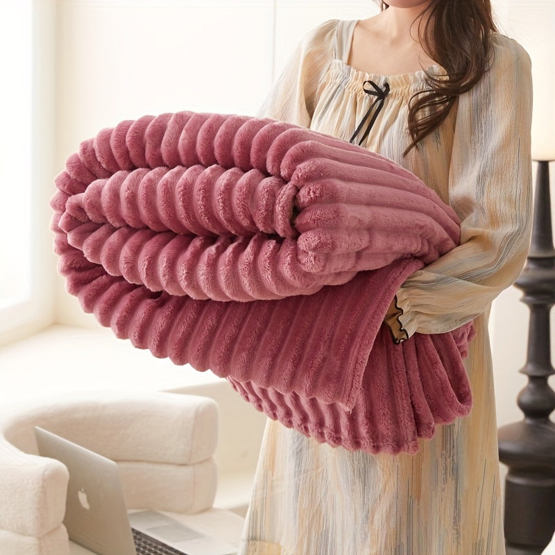 Faux Fur Blanket Soft Lightweight Polyester Multi-Use for Bed Sofa Car Travel