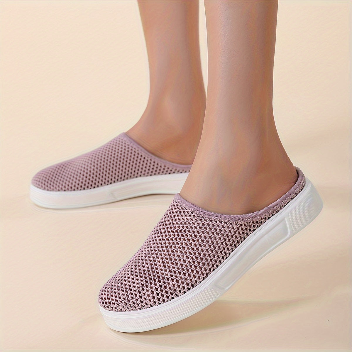 Plus Size Women's Mesh Slip-On Sneakers Lightweight Breathable Casual Shoes
