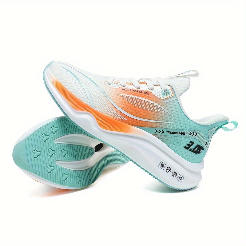 Men's Ultra-Light Carbon Plate Running Shoes Breathable Mesh Shock-Absorbing Lace-Up