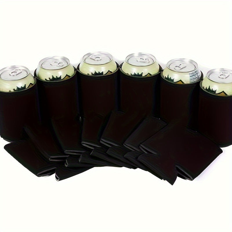 25 Black and White Can Cooler Sleeves for 12oz and 16oz Cans, Party and Outdoor Use