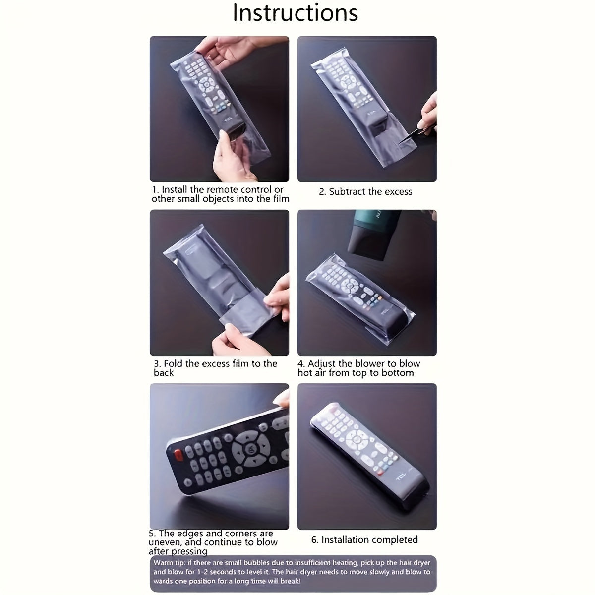 30/60 Pieces Transparent PVC Shrink Protection Film for Remote Controls Jewelry Collectibles