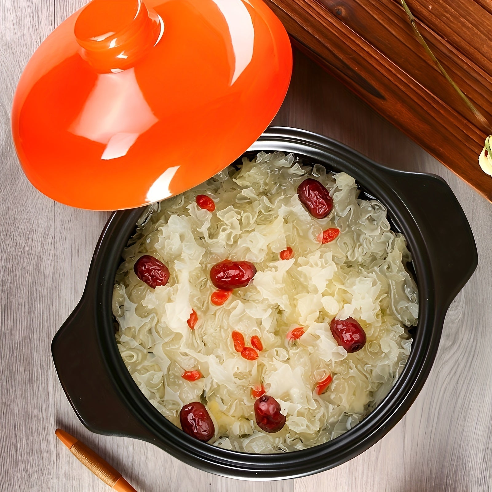 Gran cazuela de cerámica ovalada para sopas y guisos, para cocinas de gas e inducción