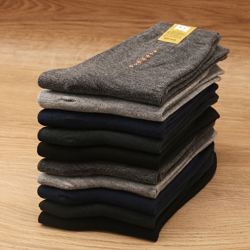 Мужские однотонные носки-кабрики 5 пар Всесезонные дышащие комфортные