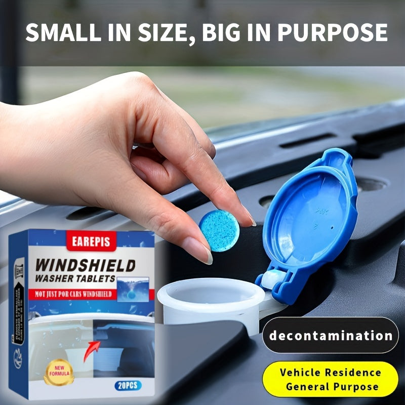 Car Glass Cleaner Tablets, Concentrated, Removes Oil and Fog, Restores Clarity