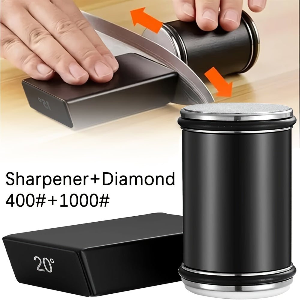 Magnitli tutqich va olmos toshi to'plami bilan pichoqni qattiqlashtiruvchi, 15 va 20 daraja burchaklar uchun