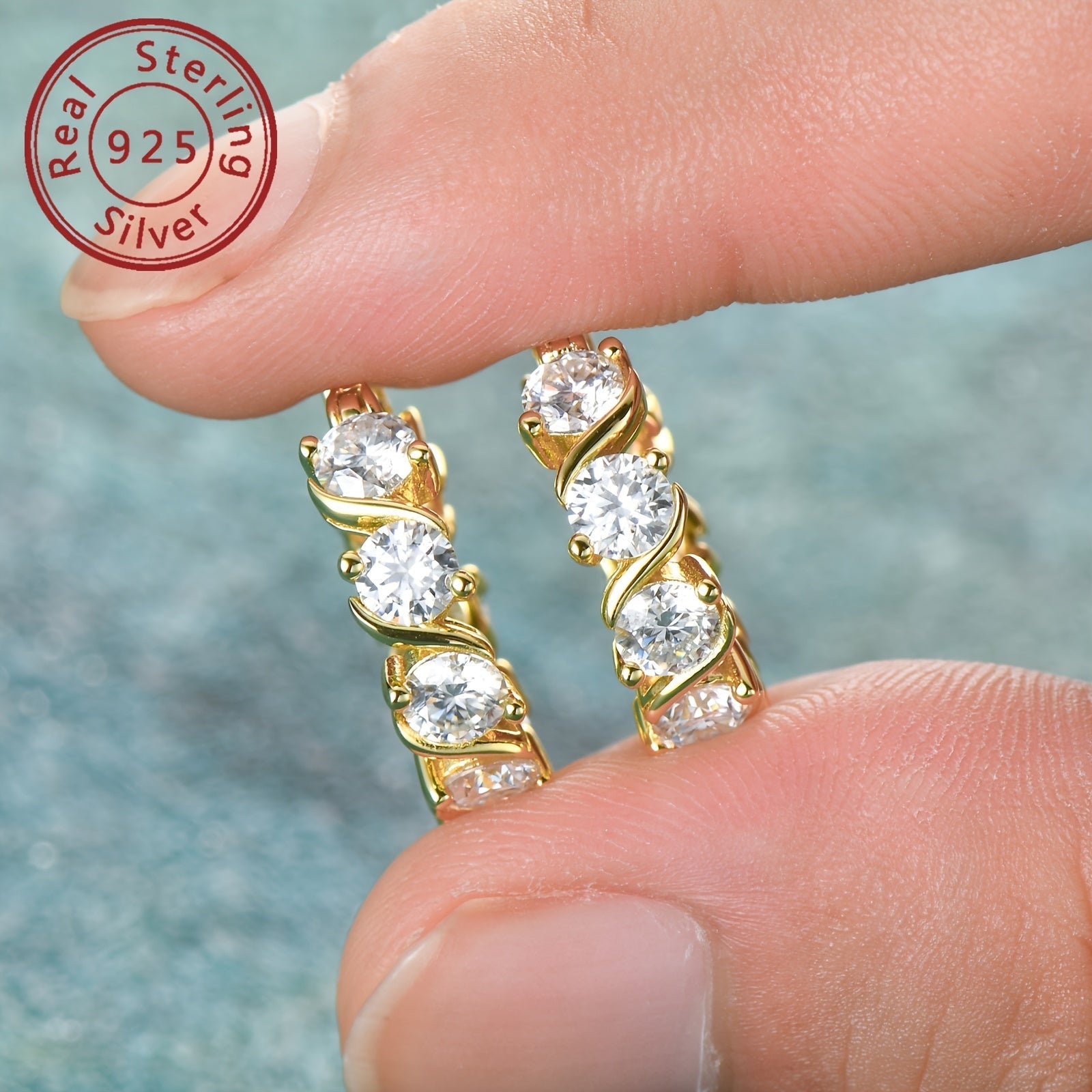 Sterling Silver Moissanite Earrings for Women 4mm Round 4.8ct Jewelry