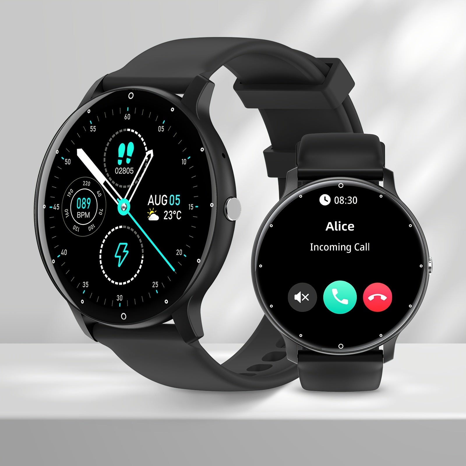 Outdoor Fitness Smartwatch for Men and Women with Touch Screen Call and Fitness Tracking