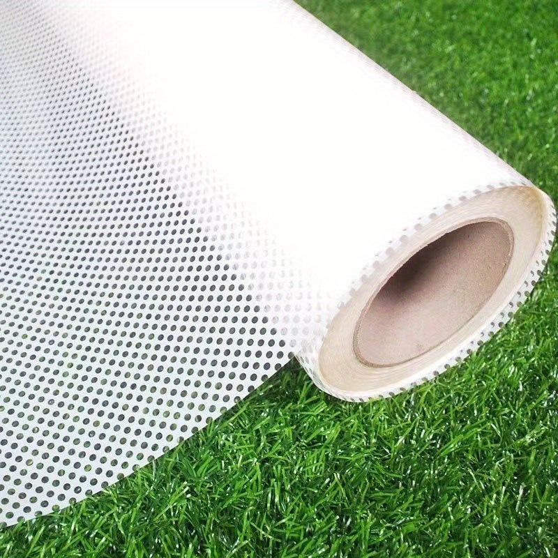 Stained Glass Window Privacy Film Black Vinyl One-Way Perforated UV Sun Blocking