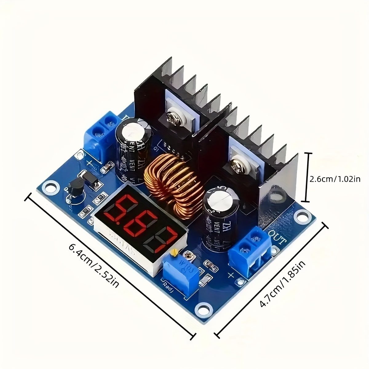 Raqamli displey bilan sozlanadigan DC-DC bosqichli pastga aylantiruvchi modul 36V 8A