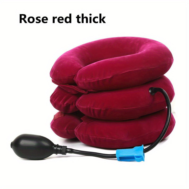 Inflatable Neck Pillow Travel and Relaxation Soft Traction Support