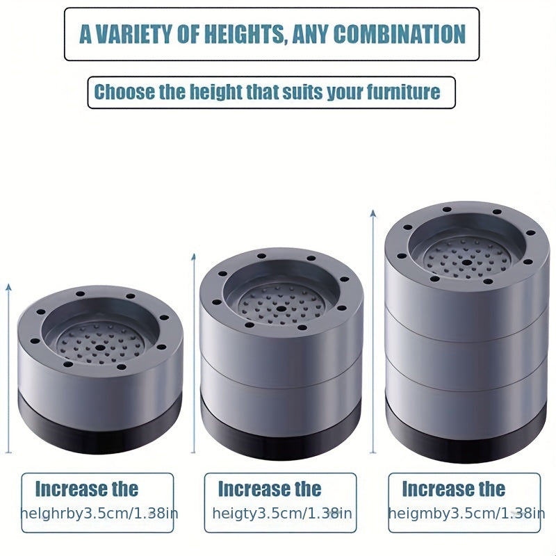4PCS Almohadillas para pies de lavadora, goma antideslizante, amortiguador de vibraciones