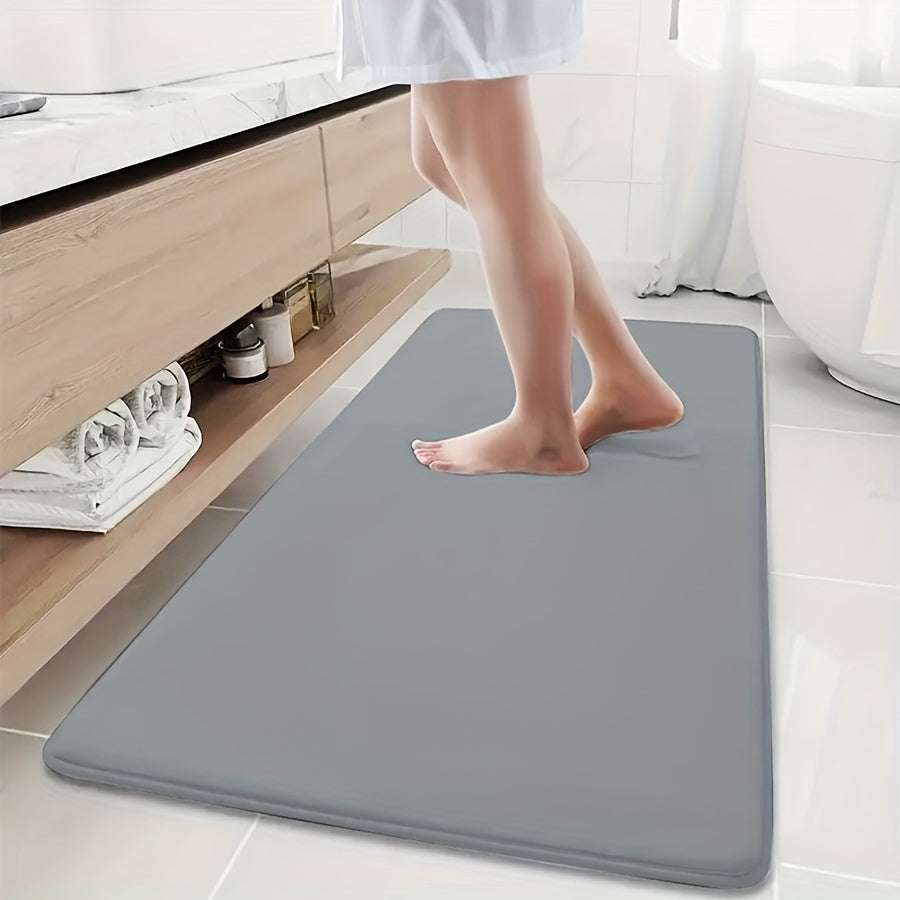 Alfombra de baño de esponja de alta densidad 39.88x59.94cm Antideslizante Suave Blanca Absorbente