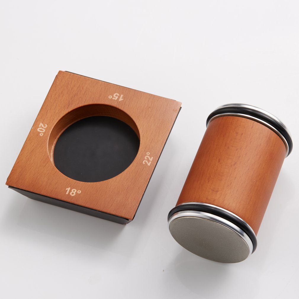 Wooden Knife Sharpener with Magnetic Diamond Whetstone and Adjustable Angles