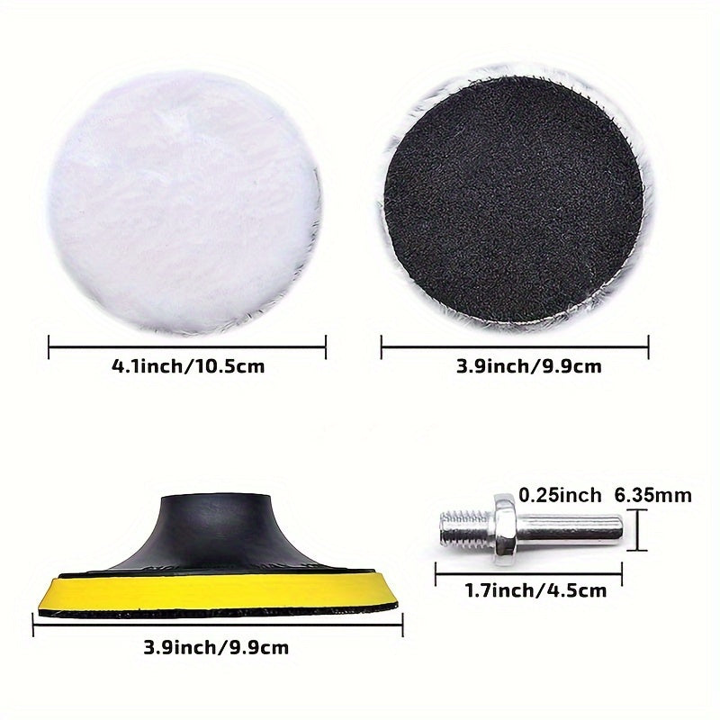 Juego de 5 almohadillas de pulido para coche, lana, cuidado de pintura automotriz para pulidoras