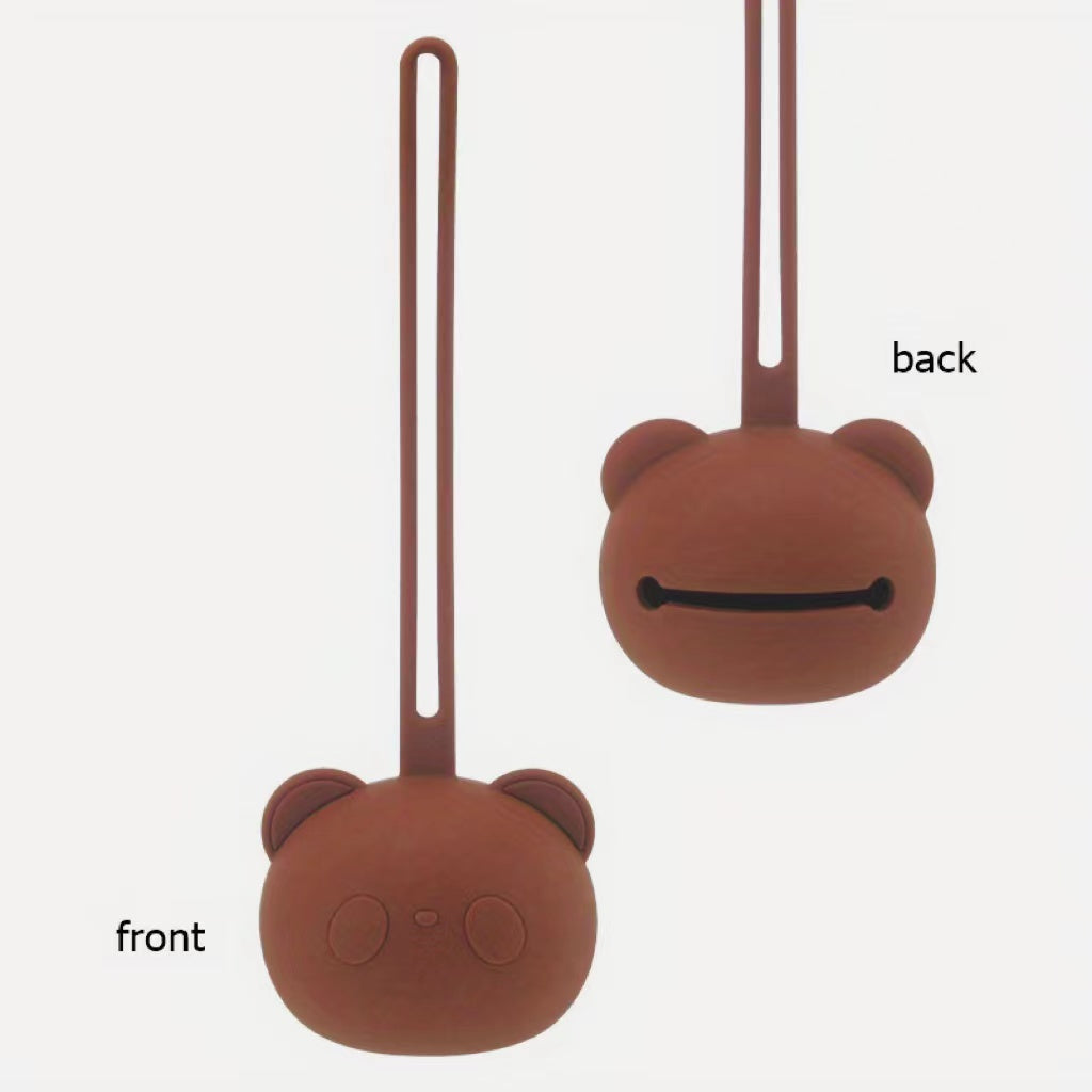 Baby Pacifier Case Silicone Panda Food-Grade BPA-Free for Newborns Girls Boys