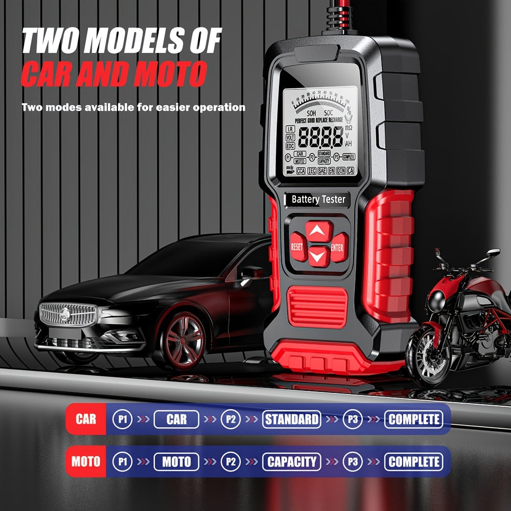 12V/24V Avtomobil Motosikl Batareyasi Testeri Raqamli Tahlilchi, Qarshilikni Aniqlash bilan