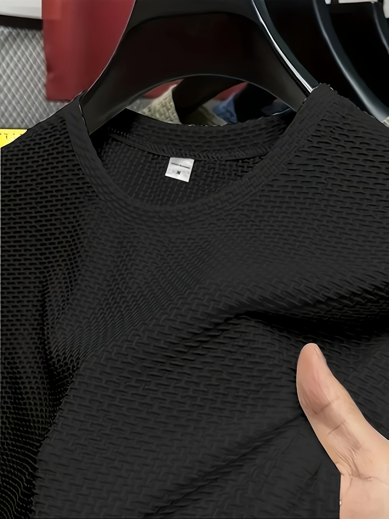 Мужская футболка с коротким рукавом и круглым вырезом для полных, дышащая, летняя, однотонная, классический крой