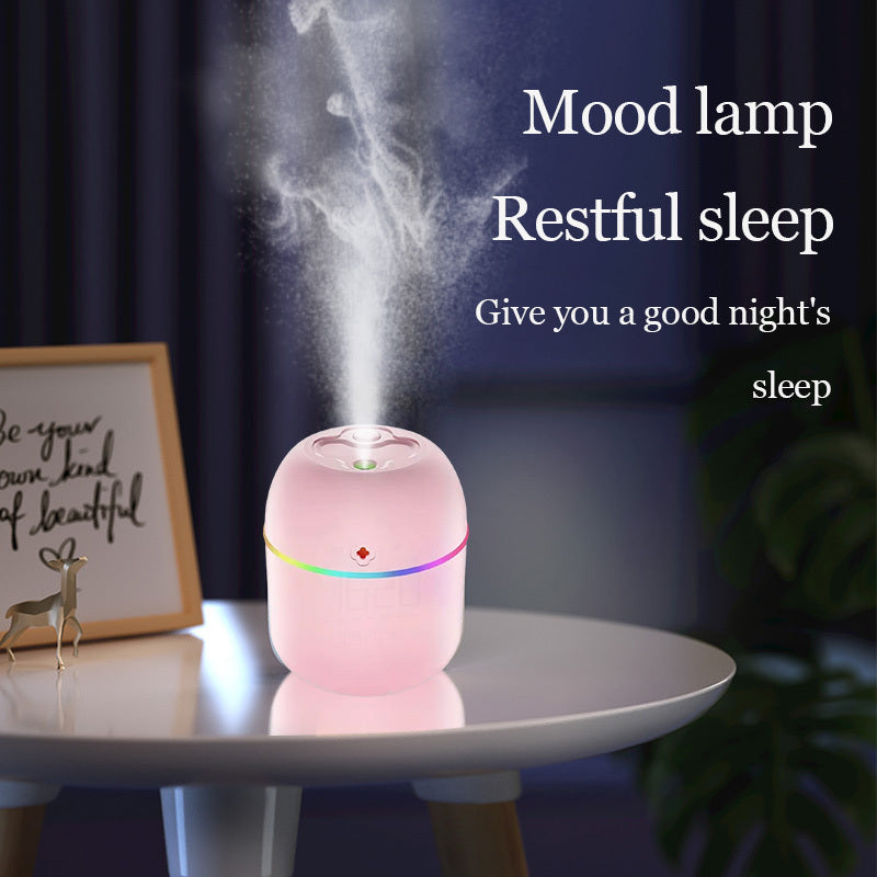 Portable USB Humidifier with Colorful Glow Decals for Bedroom Desk Car