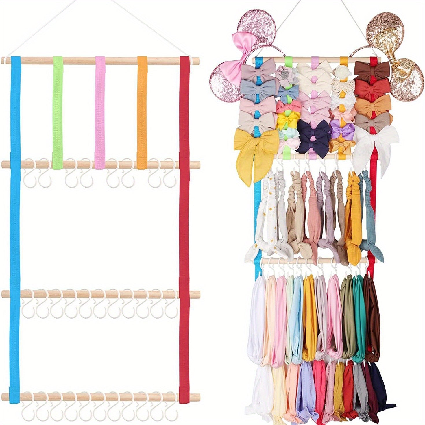 Hair Accessories Organizer for Baby Girls Hanging Storage for Hair Bows and Headbands