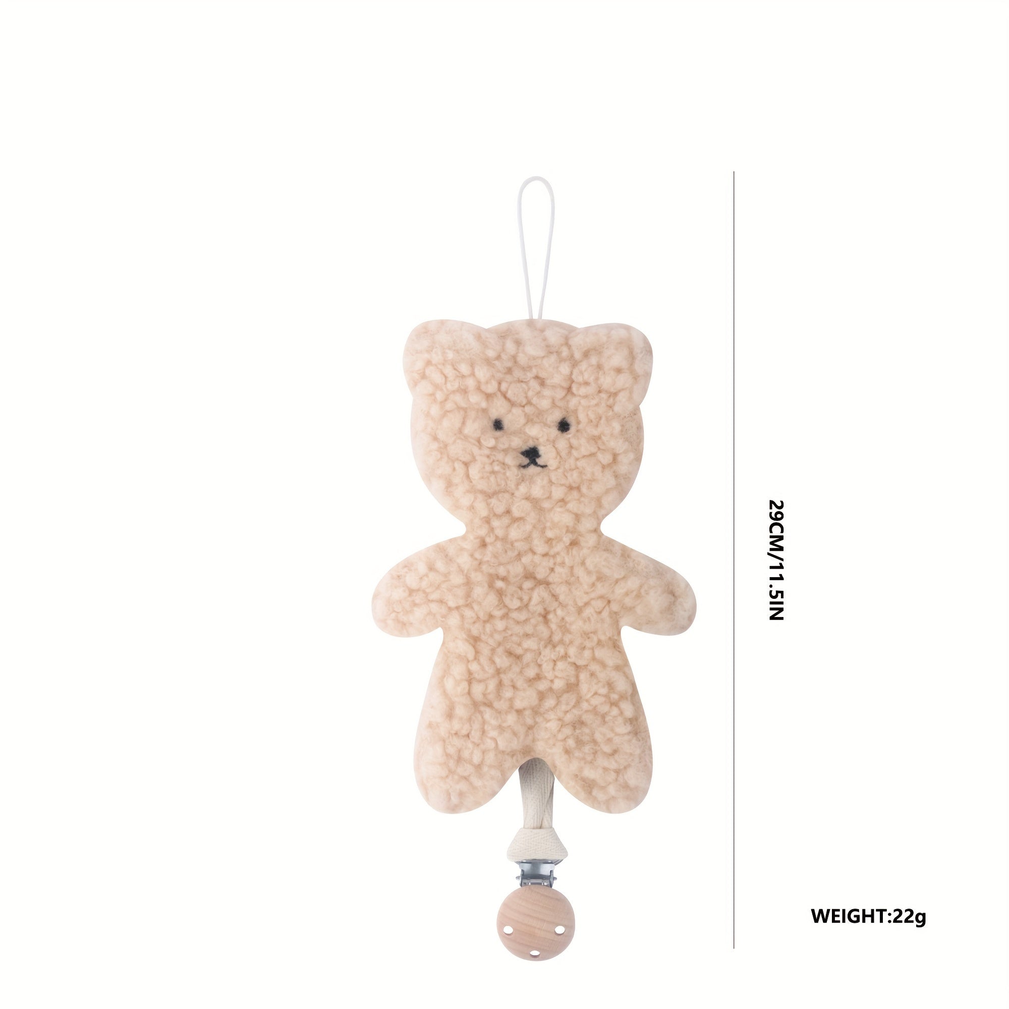 Cartoon Plush Bear Pacifier Clip with Soft Plush and Durable Clip