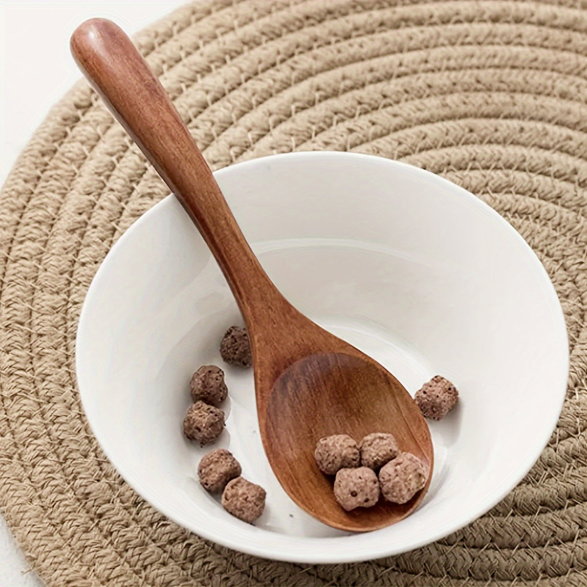 Handcrafted Solid Wood Dessert and Salad Spoon Set for Kitchen Decor