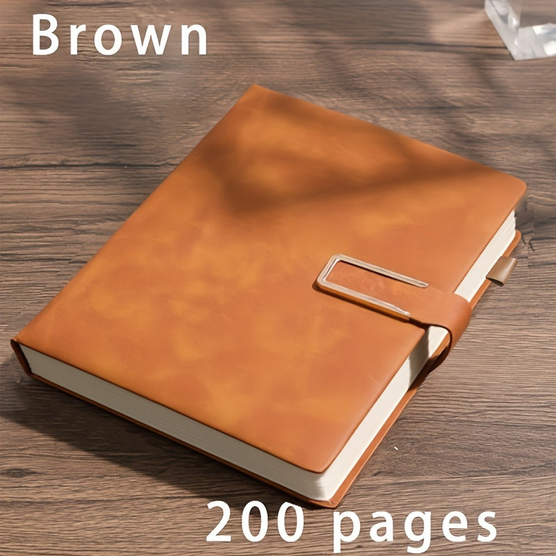 A5 Leather Notebook with Bookmark Soft Cover for Business and School