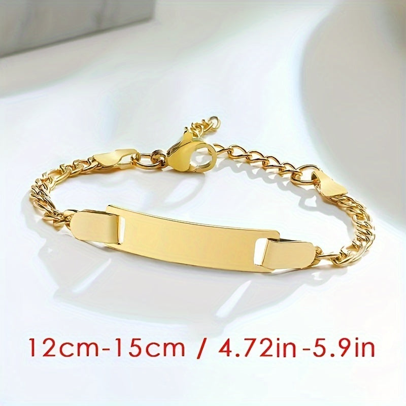 Персонализированный браслет для ребенка с именем, изготовленный из нержавеющей стали и регулируемый. Гравировка с датой, именем или словами. Идеальное украшение для вечеринок, дней рождения или праздничных подарков для детей.