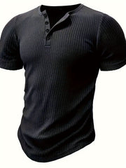 Men's Knit Shirt Short Sleeve Stripe Pattern Summer Casual Comfortable