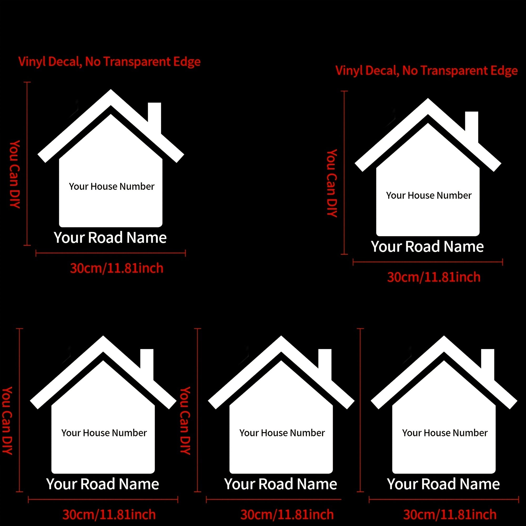 Personalized Custom Vinyl Bin Number Stickers Waterproof House Number and Street Name Decals 1-5 Pieces