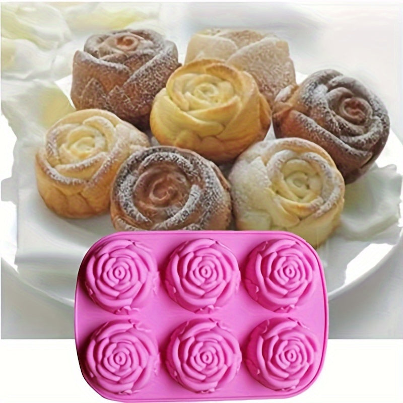 Large Silicone Rose Cake Mold and Soap Mold Set for Baking and Crafts